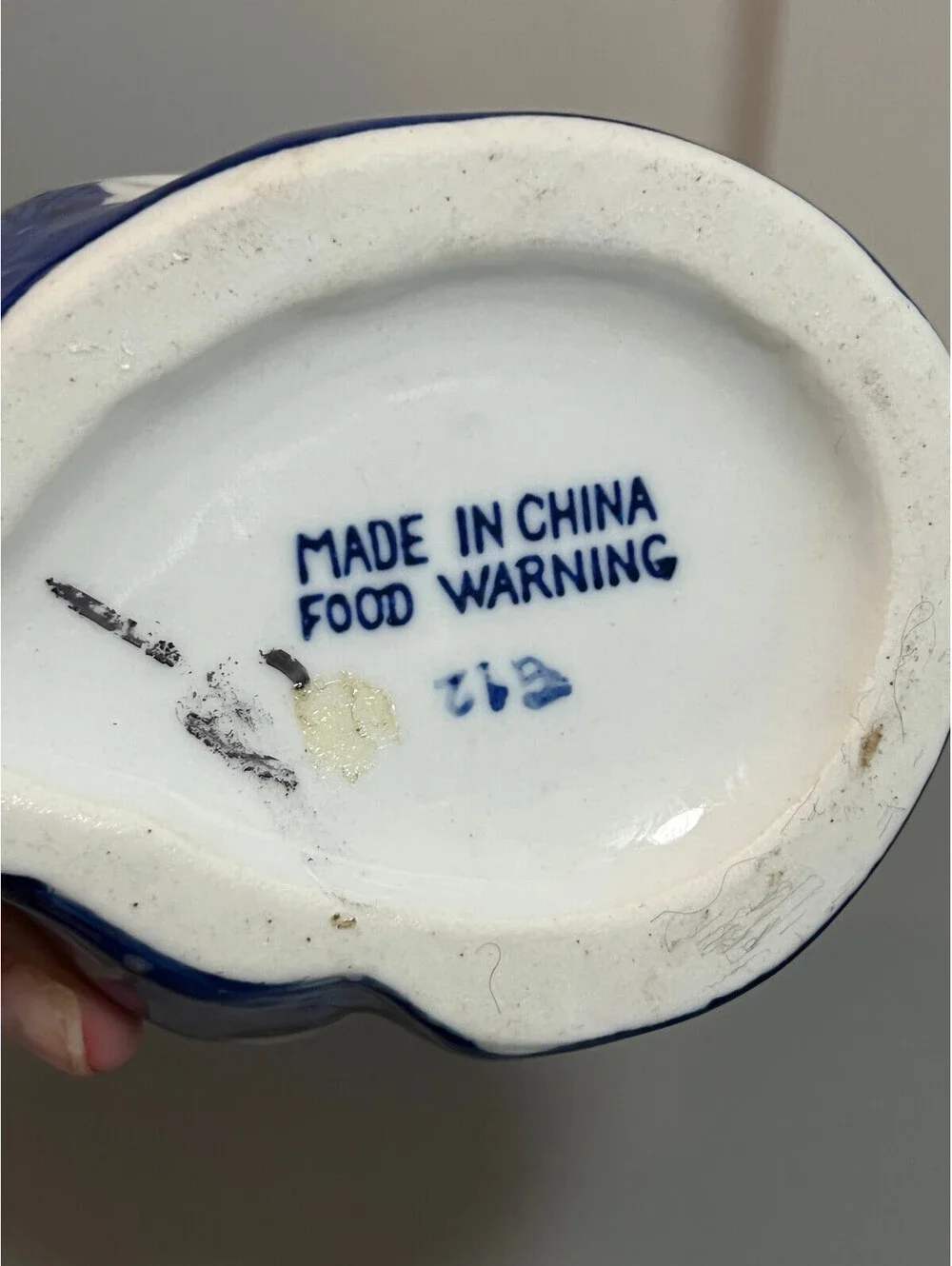 Blue & White Chinoiserie Frog Pitcher